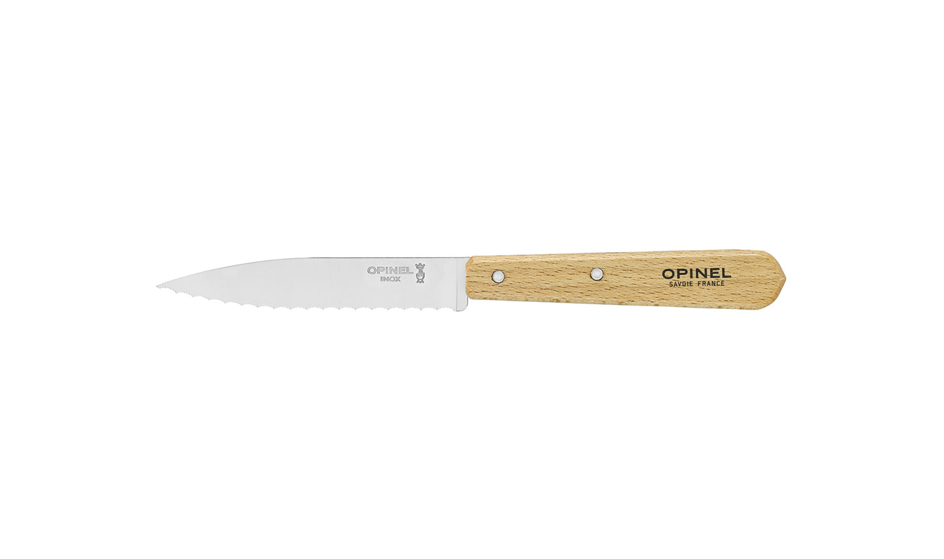 Opinel 113 couteau à éplucher , lame crantée - bois naturel